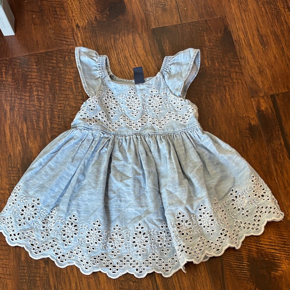 GAP Light Blue Eyelet Kids Dress